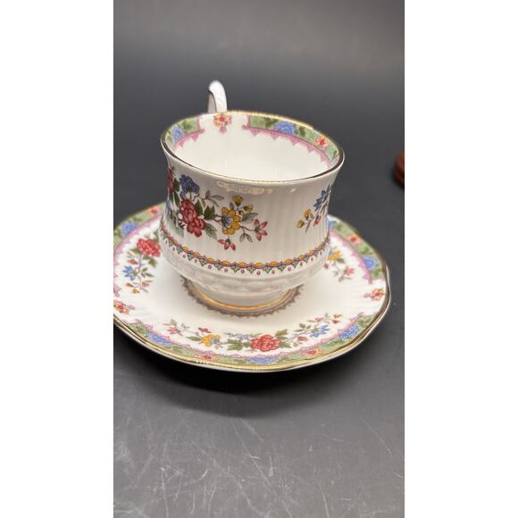 ￼Vintage Rosina Queens Bone China, Demitasse Teacup Cup Saucer Flowers Of Amaran - Picture 12 of 16